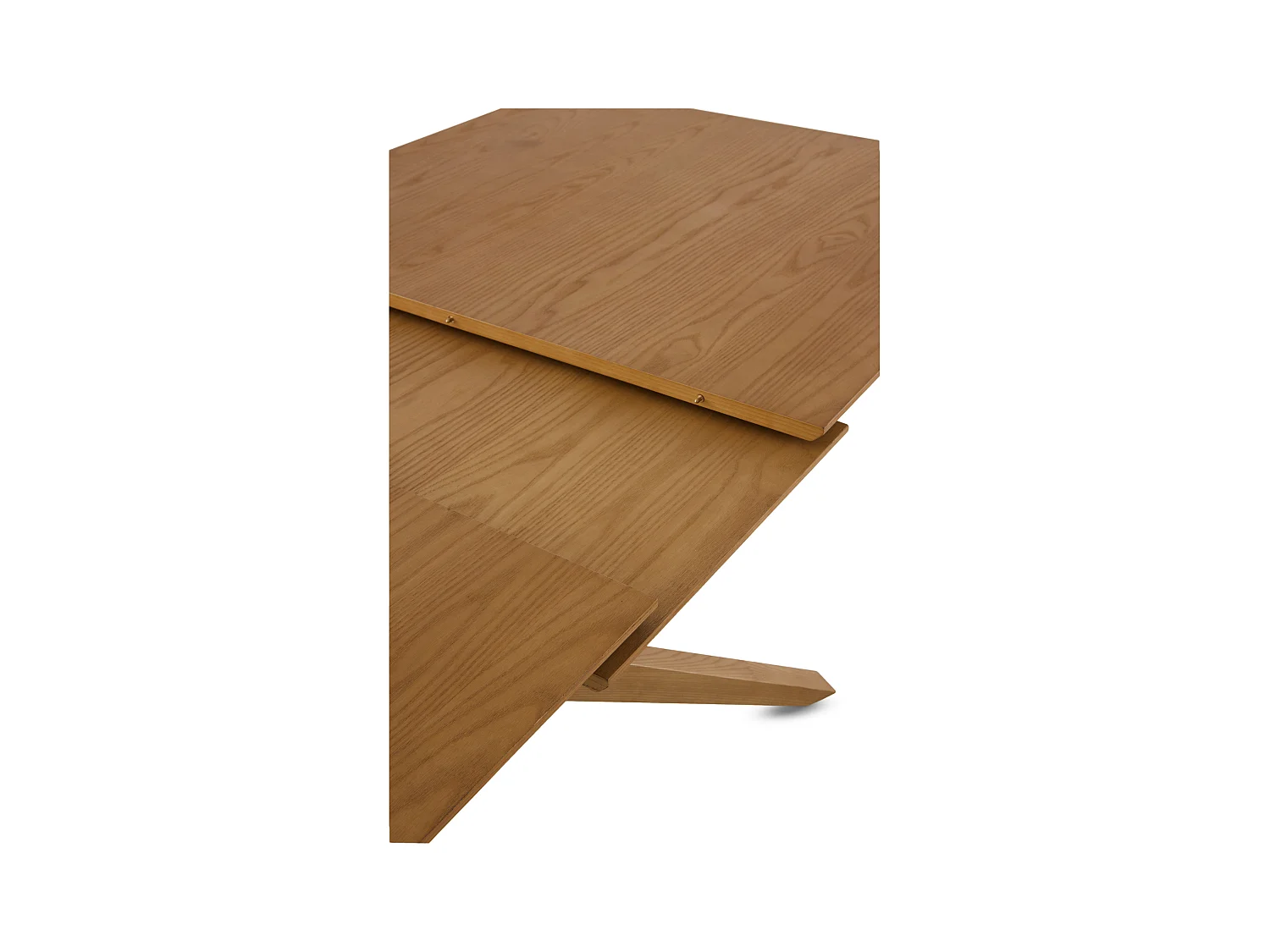 Table extensible 160/200x90 pied en chêne et plateau en frêne