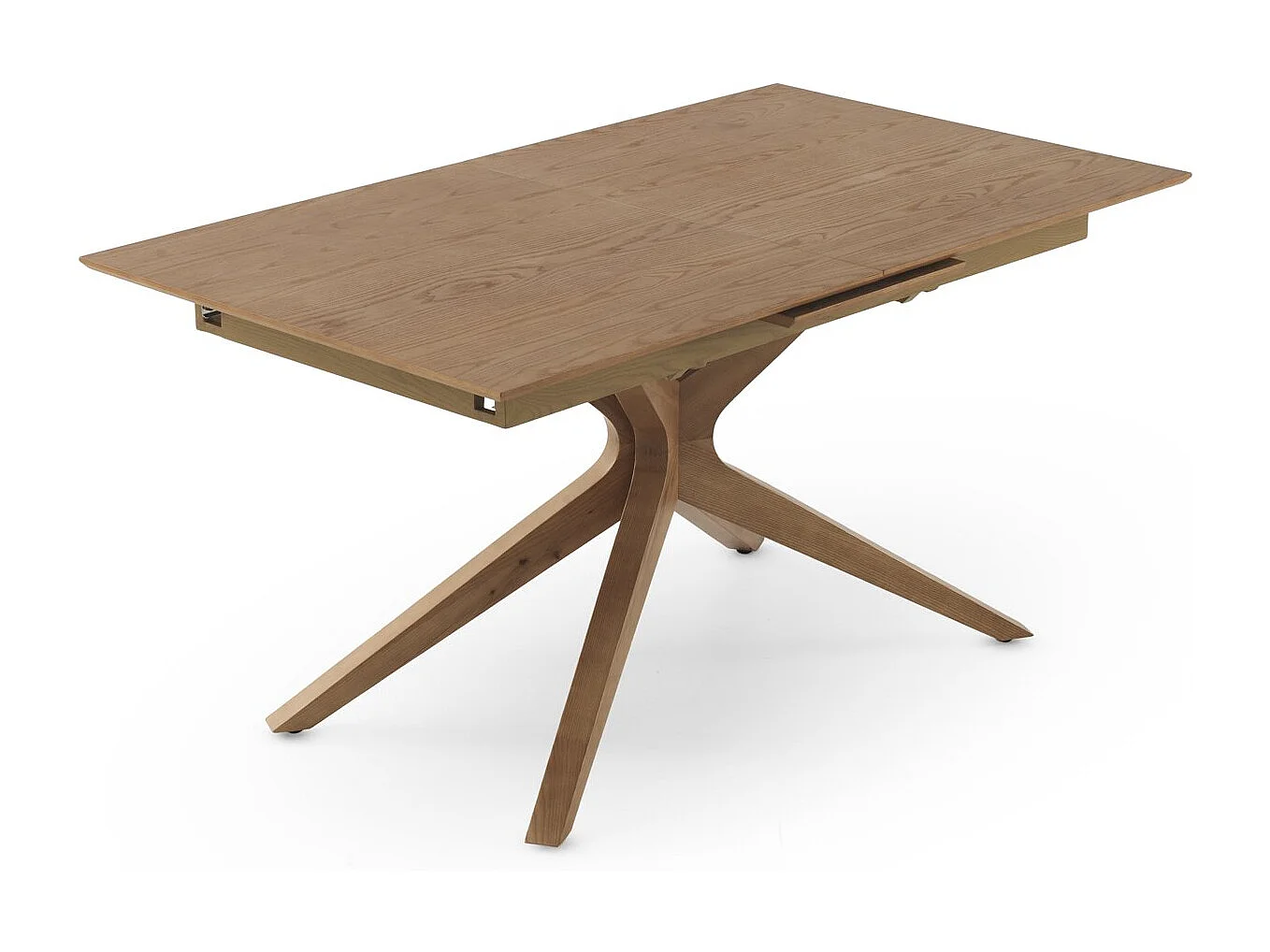 Mesa de folha extensível 160/200x90 base de carvalho com tampo de freixo