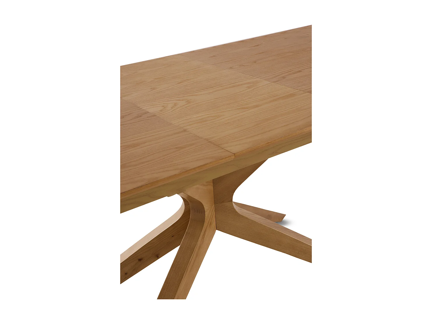 Mesa de folha extensível 160/200x90 base de carvalho com tampo de freixo