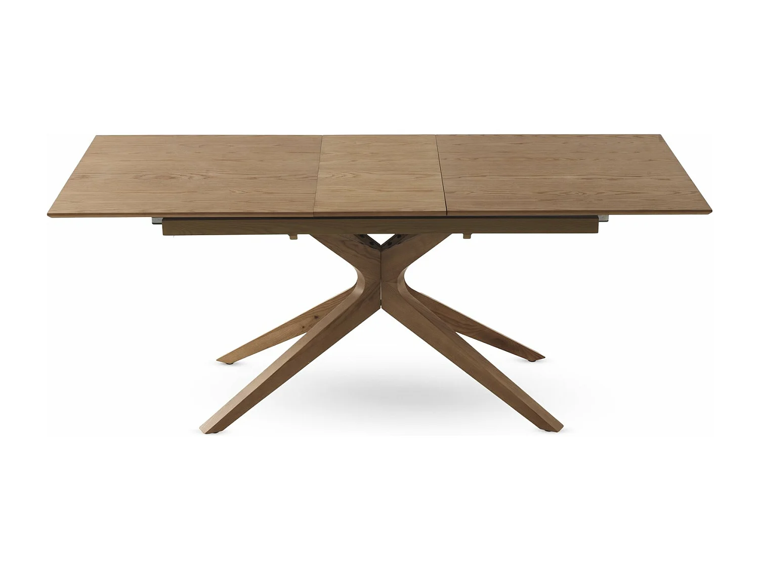 Mesa de folha extensível 160/200x90 base de carvalho com tampo de freixo