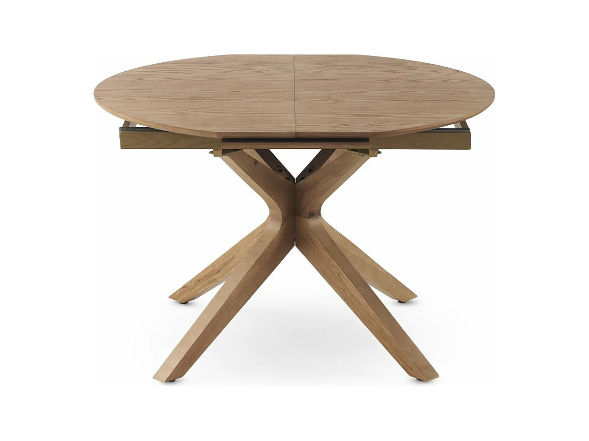 Mesa de folha extensível 120/160x90 pernas de carvalho com tampo de freixo