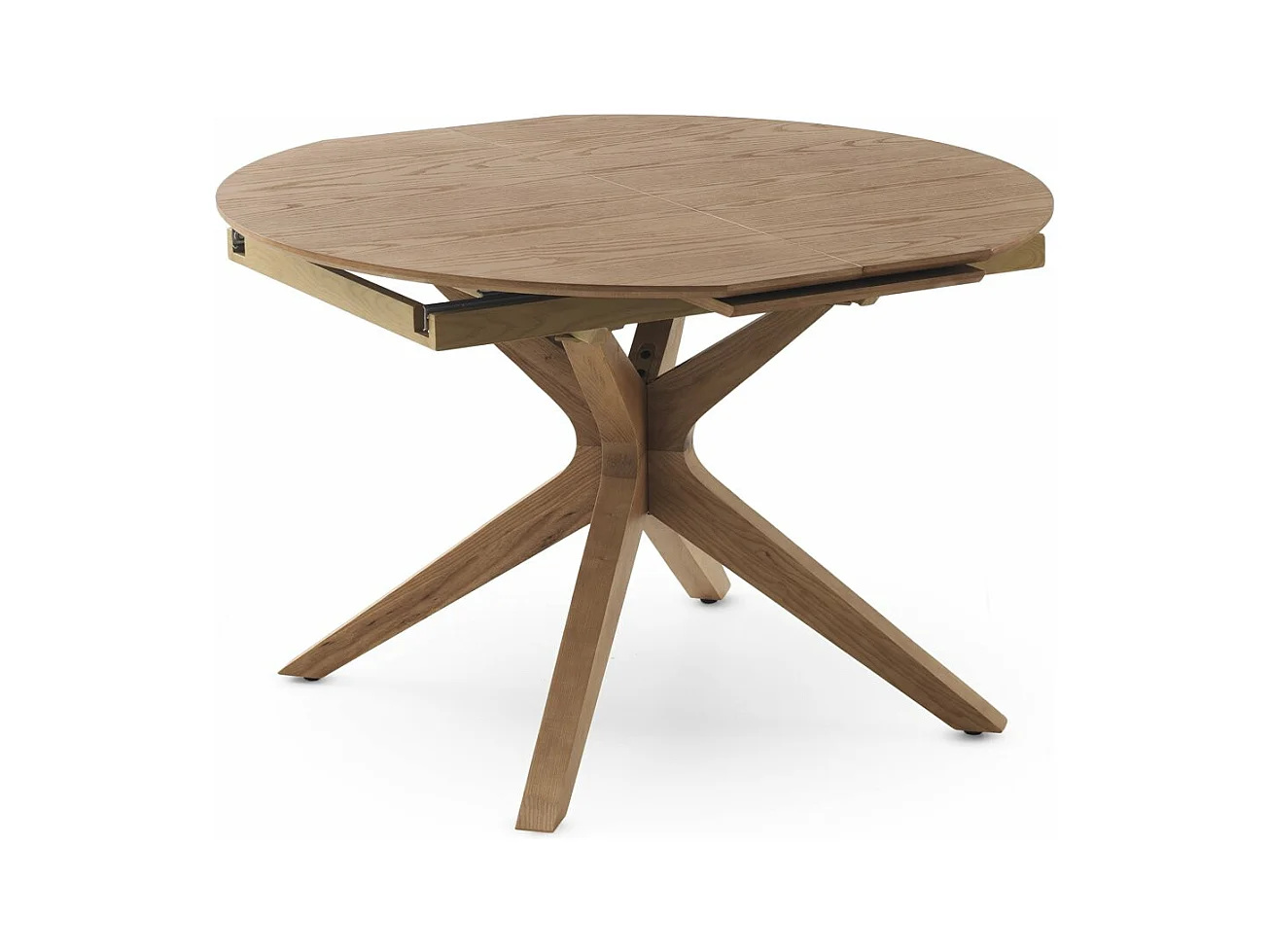 Mesa de folha extensível 120/160x90 pernas de carvalho com tampo de freixo