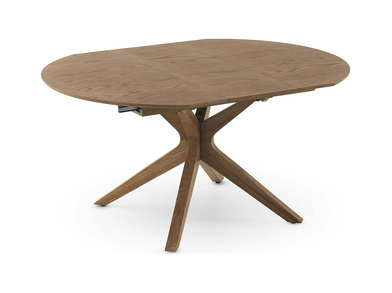 Mesa de folha extensível 120/160x90 pernas de carvalho com tampo de freixo