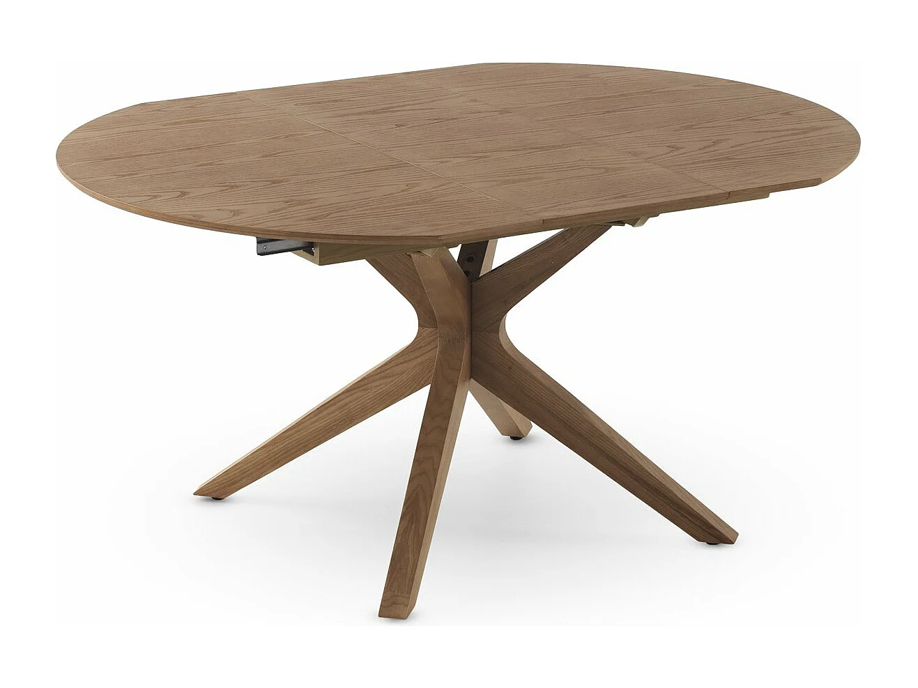 Mesa de folha extensível 120/160x90 pernas de carvalho com tampo de freixo