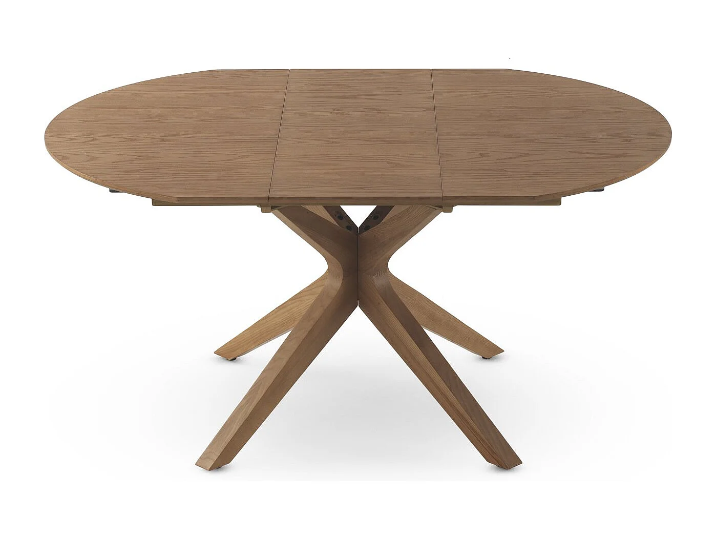 Mesa de folha extensível 120/160x90 pernas de carvalho com tampo de freixo