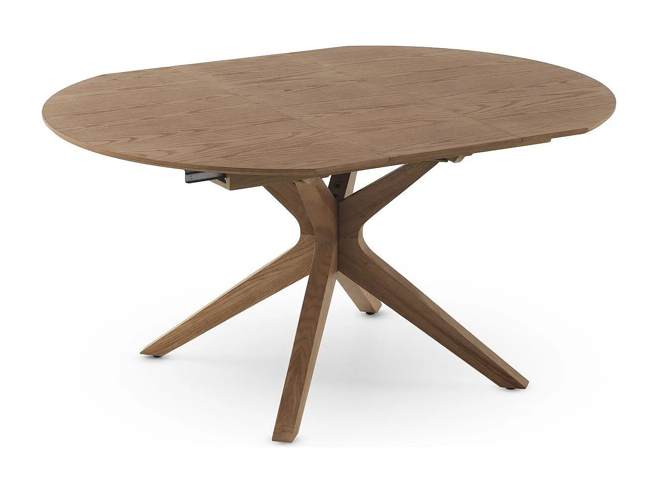 Table extensible 120/160x90 pieds en chêne et plateau en frêne