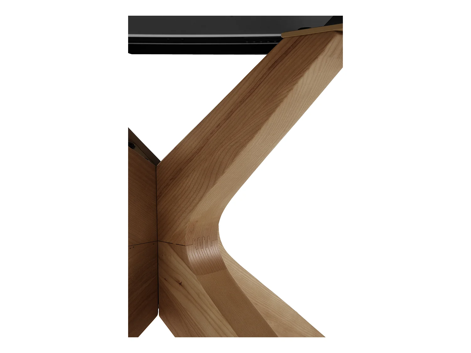 Mesa de extensão de folhas 120/160x90 com base em carvalho e tampo em cerâmica preta