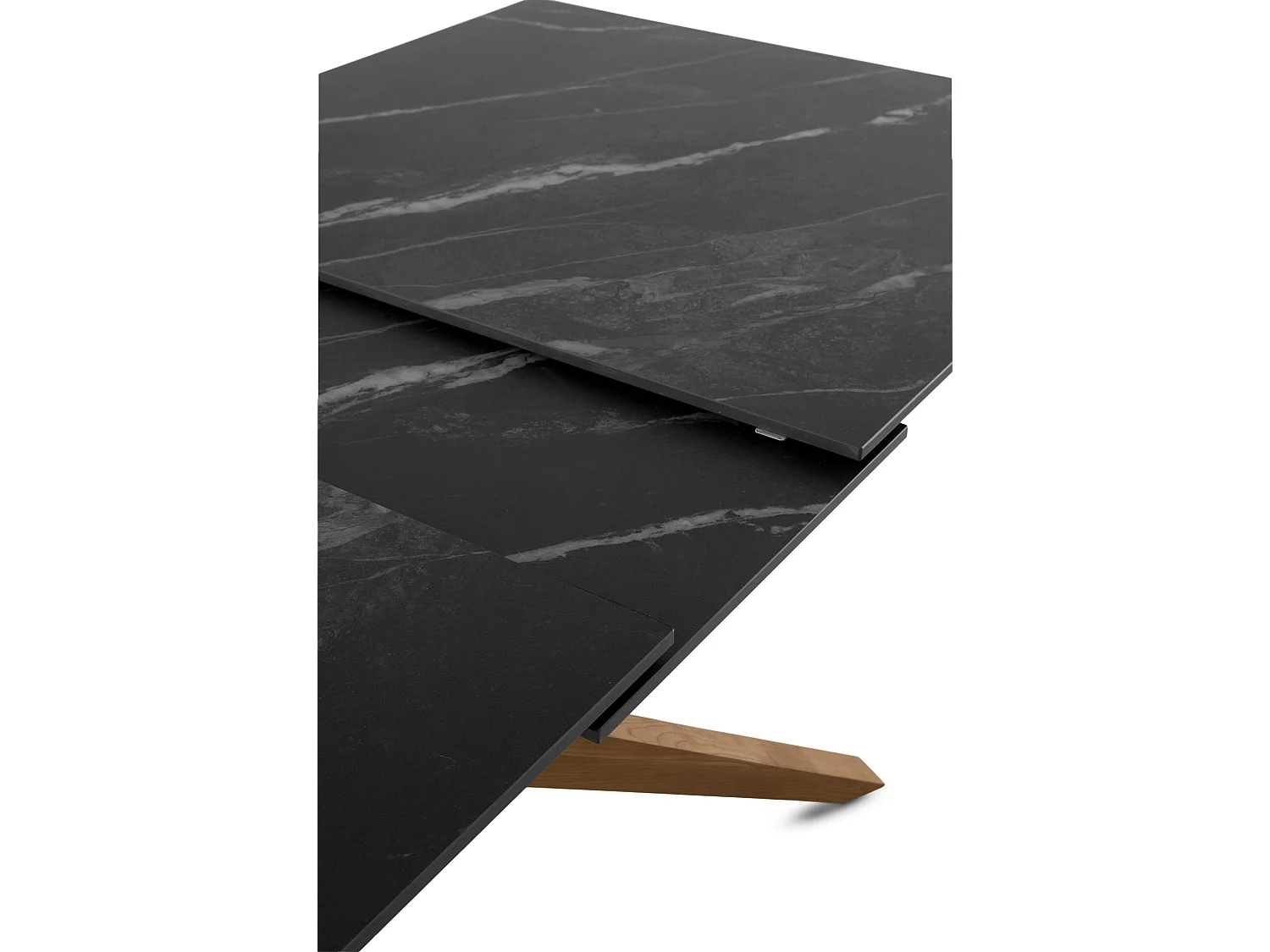 Tavolo allungabile 160/200x90 in rovere con piano in ceramica nera