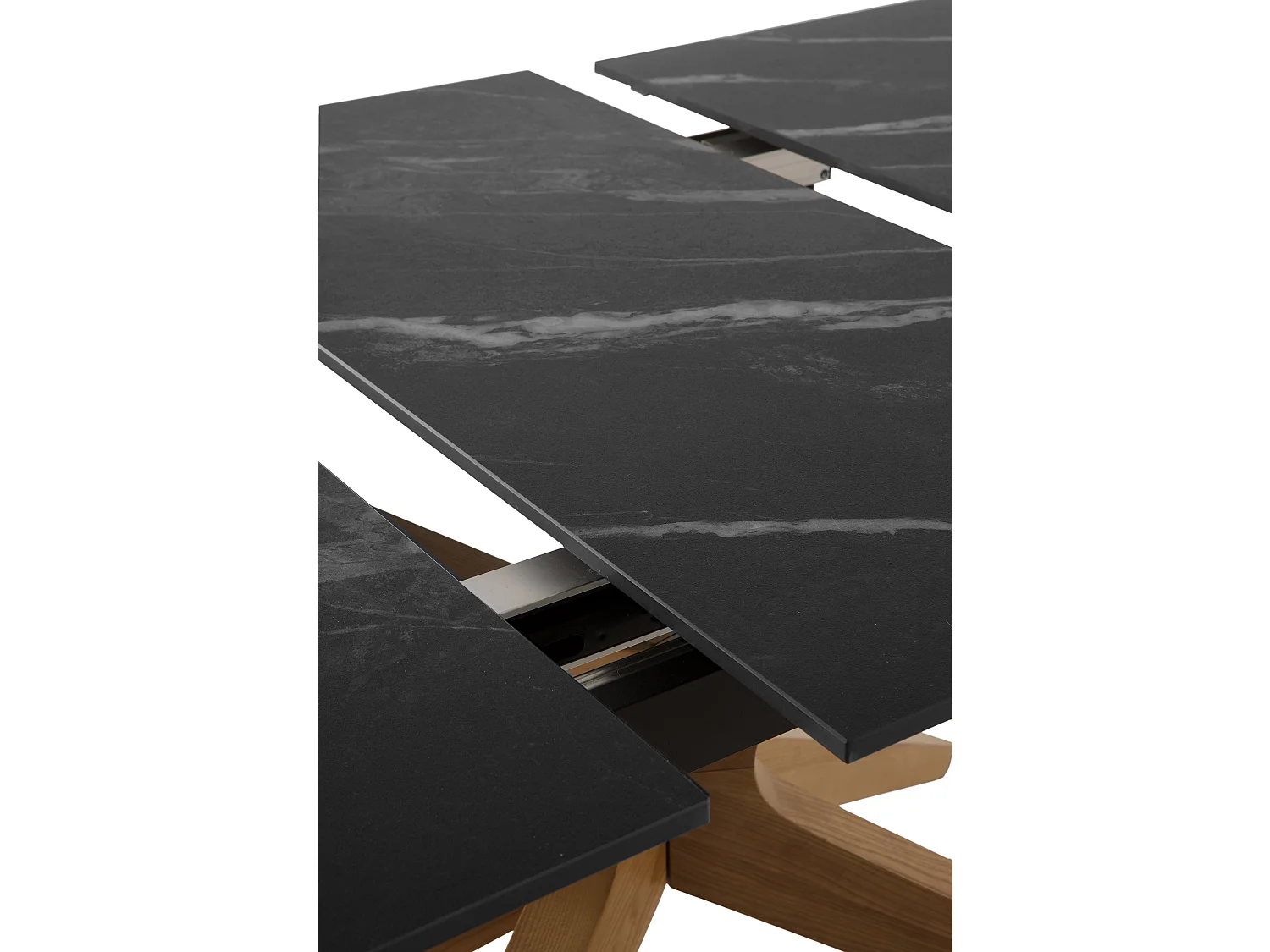 Tavolo allungabile 160/200x90 in rovere con piano in ceramica nera