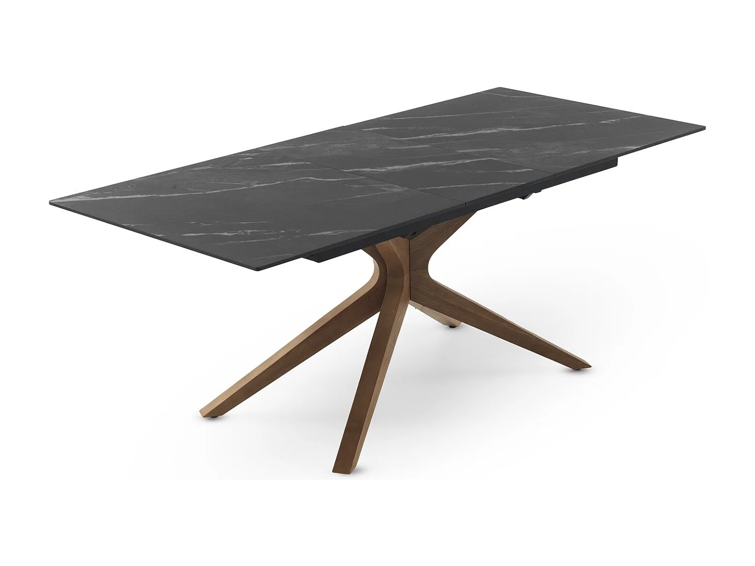 Tavolo allungabile 160/200x90 in rovere con piano in ceramica nera