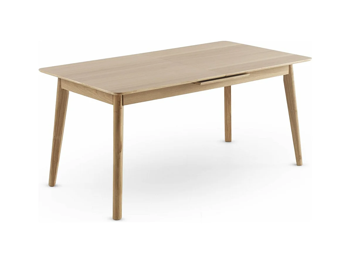 Mesa extensible 160/200x90 patasde hevea con sobre chapado en roble