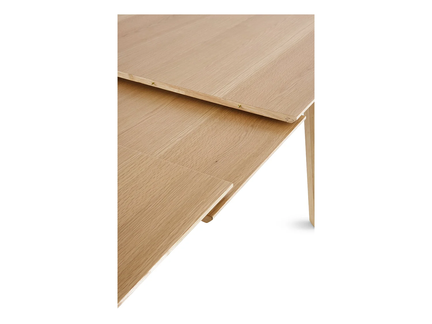 Table extensible 160/200x90 pieds en hévéa et plateau plaqué chêne