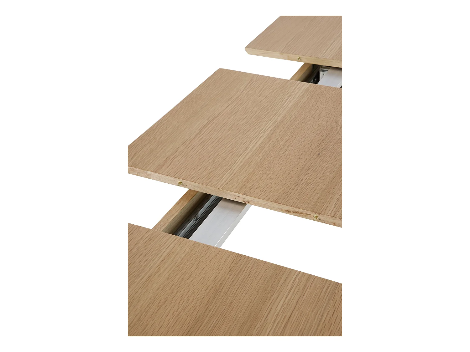 Mesa extensible 160/200x90 patasde hevea con sobre chapado en roble