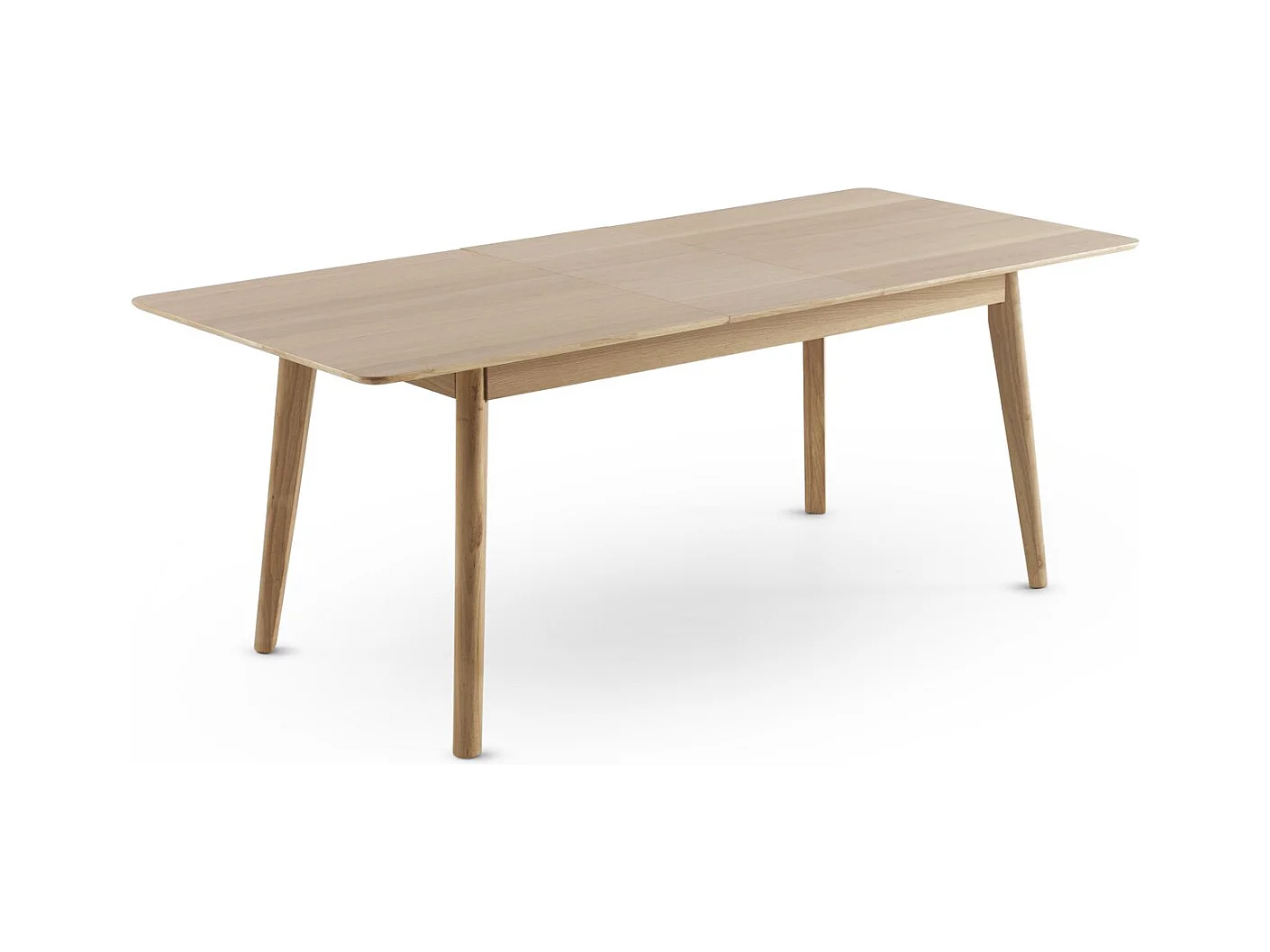 Mesa extensible 160/200x90 patasde hevea con sobre chapado en roble