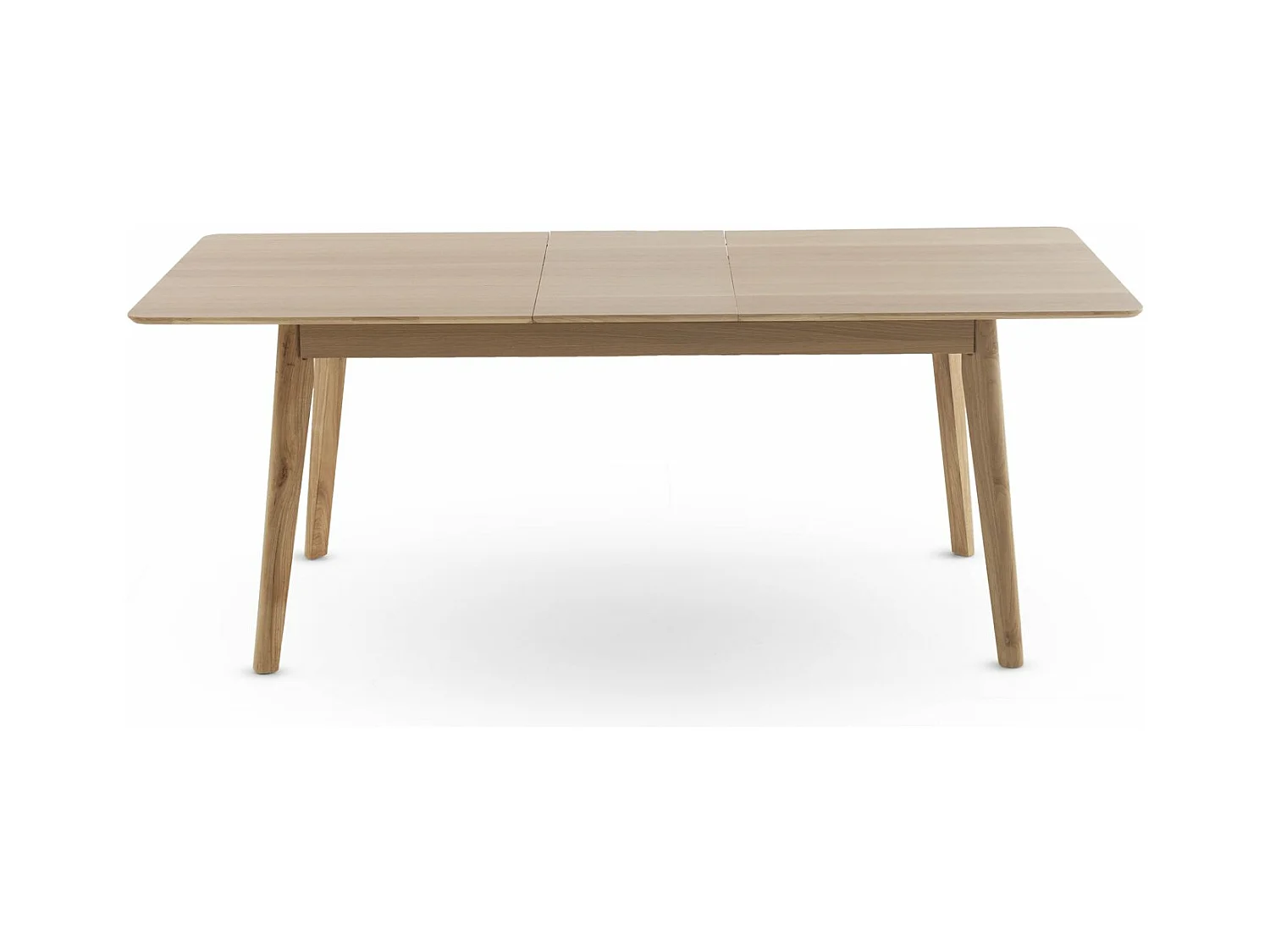 Mesa extensible 160/200x90 patasde hevea con sobre chapado en roble