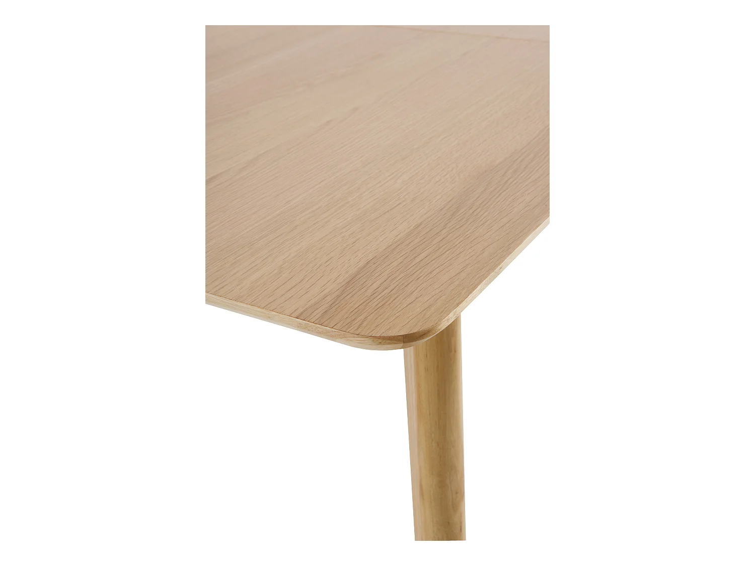 Table extensible 160/200x90 pieds en hévéa et plateau plaqué chêne