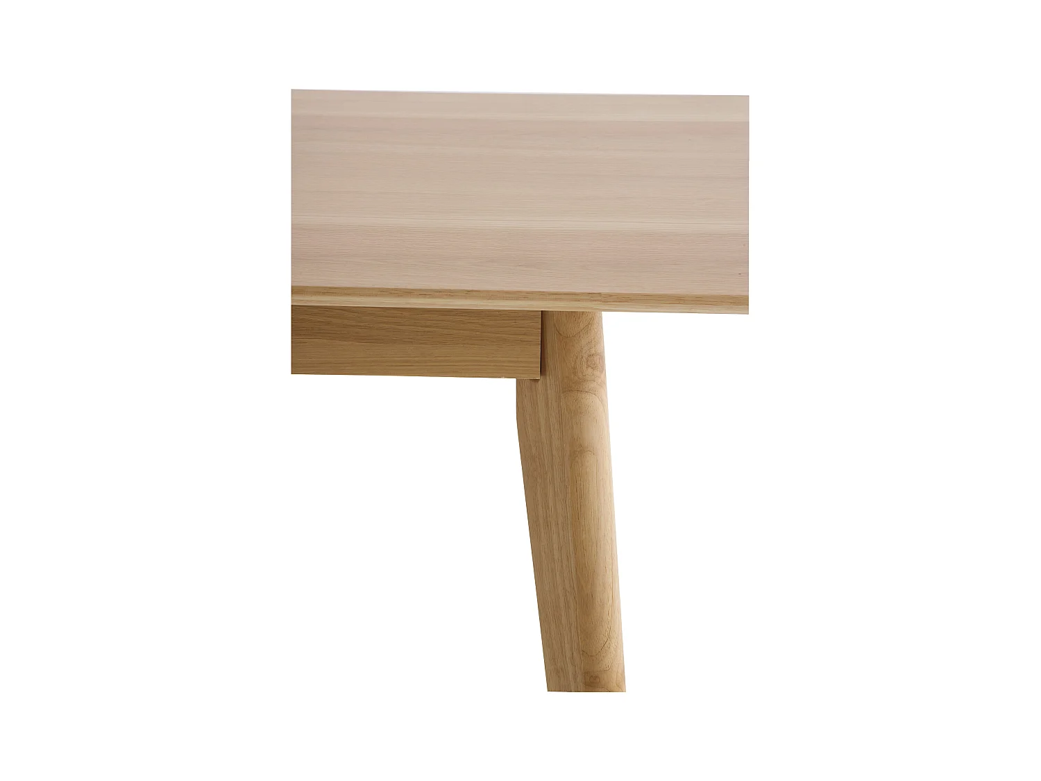 Table extensible 160/200x90 pieds en hévéa et plateau plaqué chêne