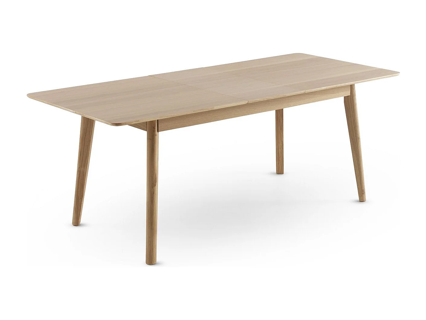 Tavolo 160/200x90 gambe in hevea con piano impiallacciato in rovere