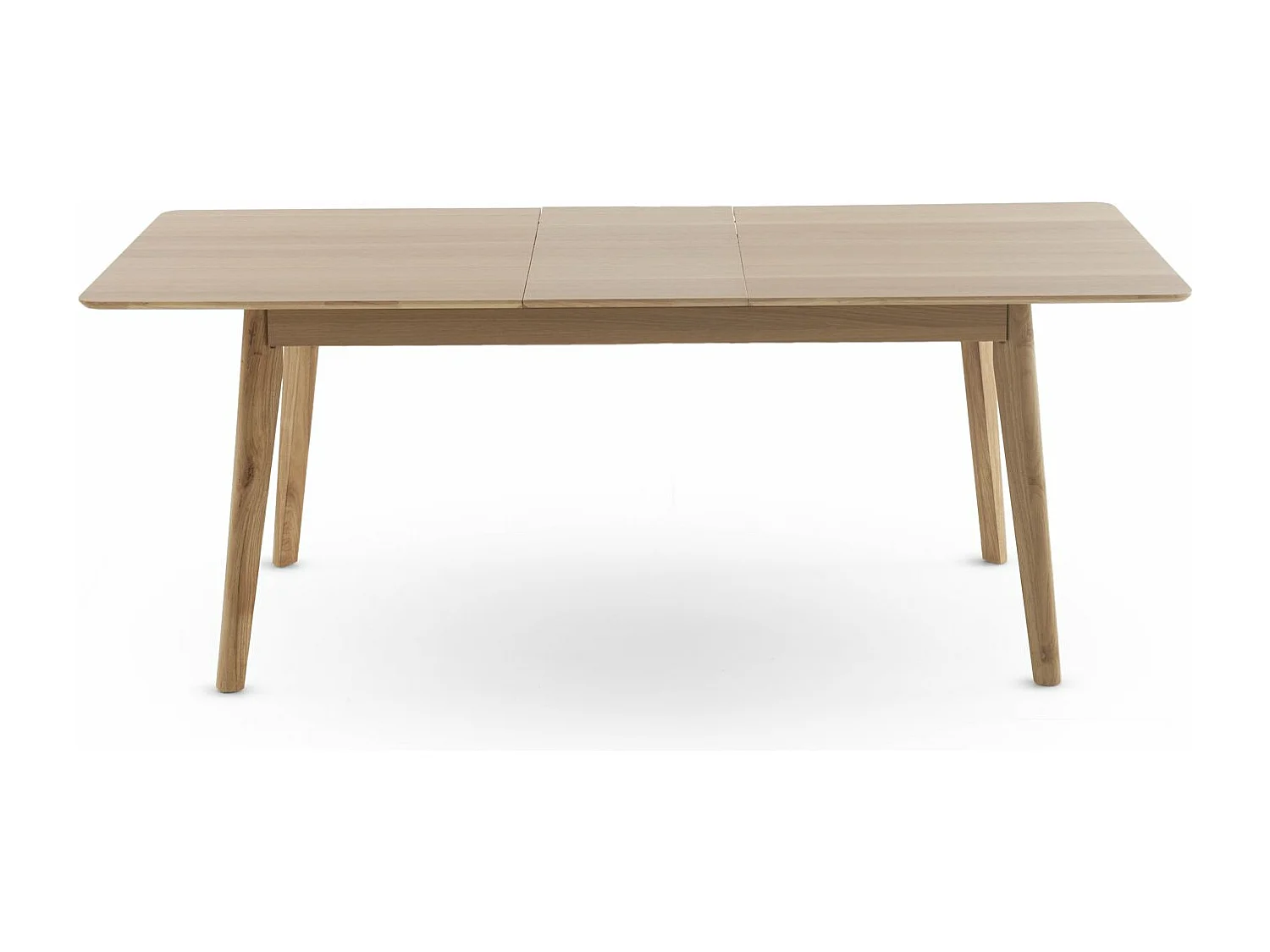 Tavolo 160/200x90 gambe in hevea con piano impiallacciato in rovere