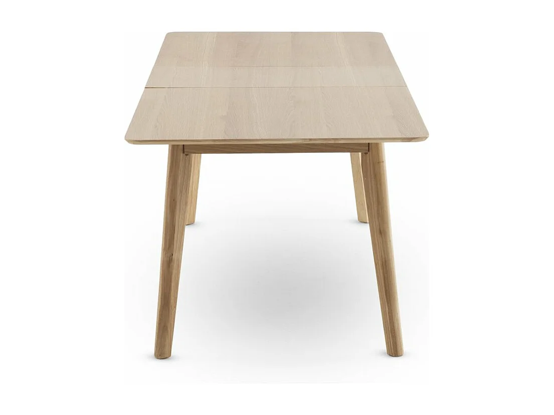 Tavolo 160/200x90 gambe in hevea con piano impiallacciato in rovere