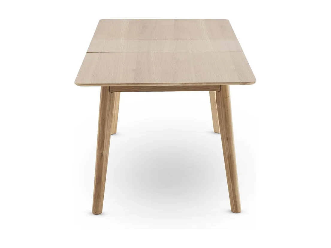 Tavolo 160/200x90 gambe in hevea con piano impiallacciato in rovere