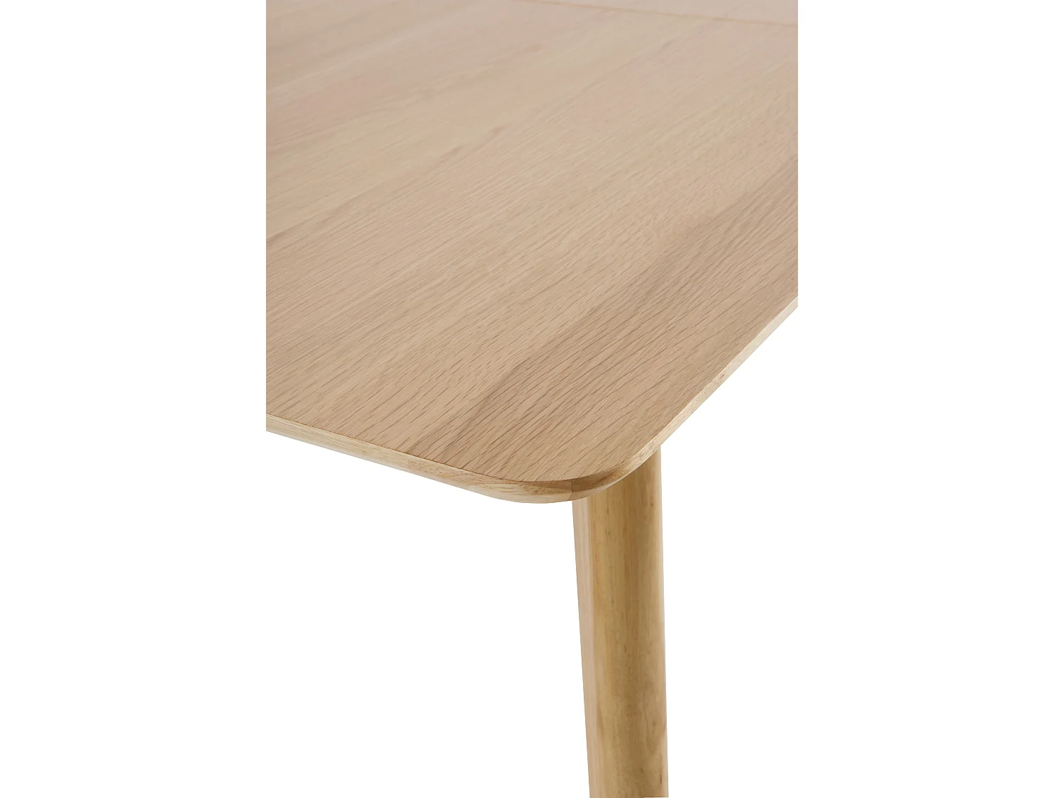 Tavolo 160/200x90 gambe in hevea con piano impiallacciato in rovere