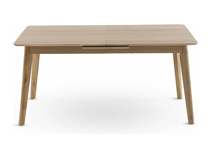 Table extensible 160/200x90 pieds en hévéa et plateau plaqué chêne