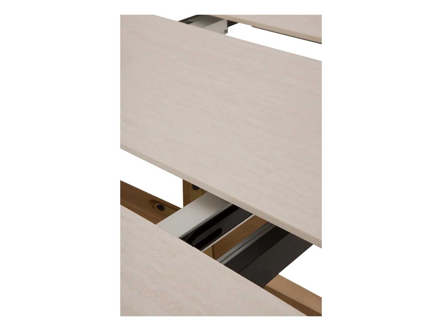 Mesa de folha extensível 120/160x90 perna de mesa em carvalho com tampo em cerâmica travertino