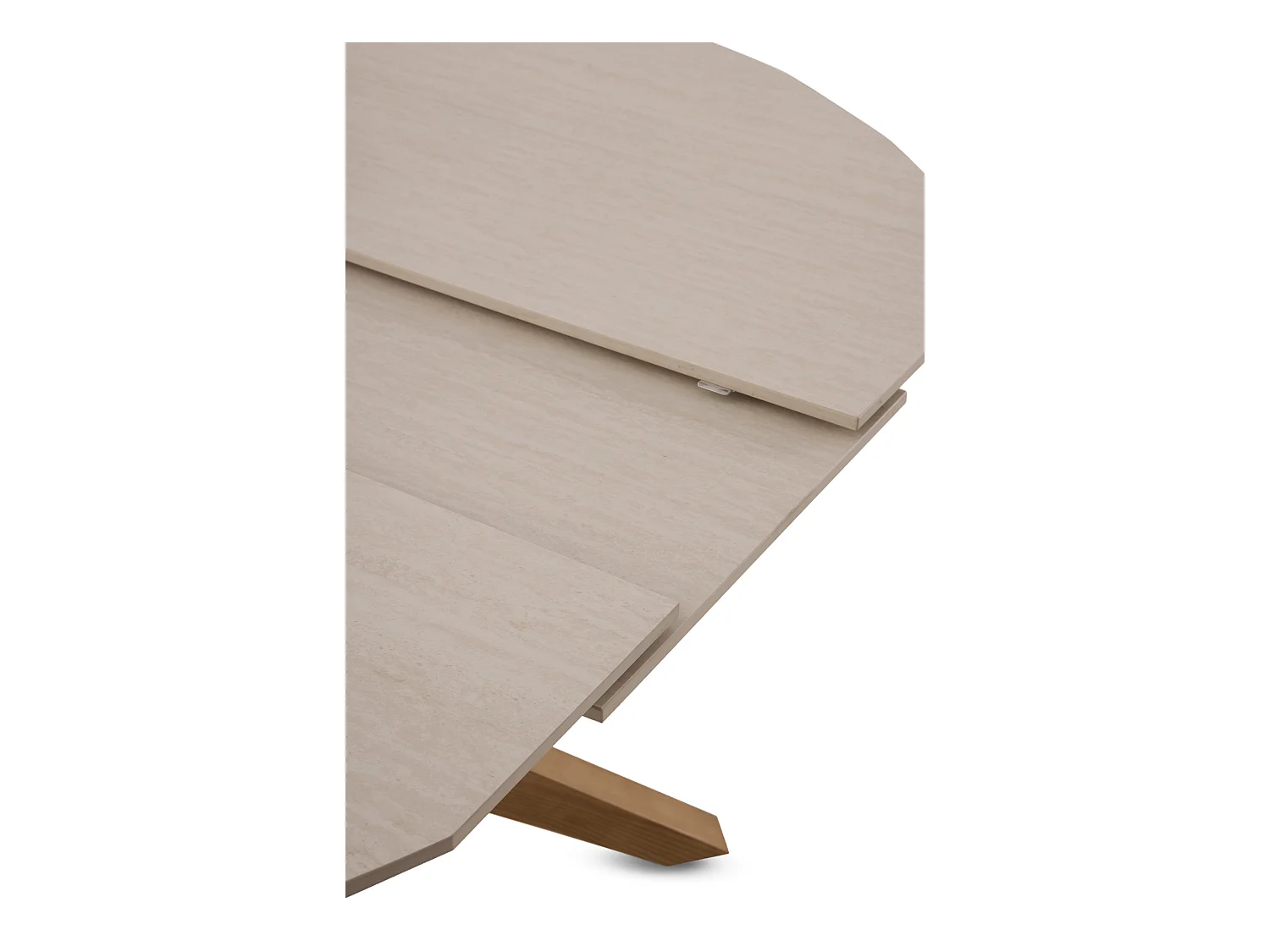 Mesa de folha extensível 120/160x90 perna de mesa em carvalho com tampo em cerâmica travertino