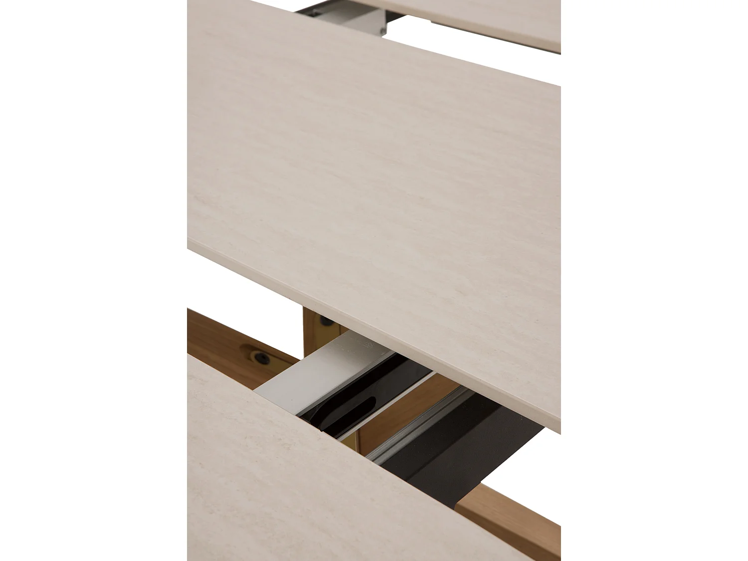 Mesa de folha extensível 120/160x90 perna de mesa em carvalho com tampo em cerâmica travertino