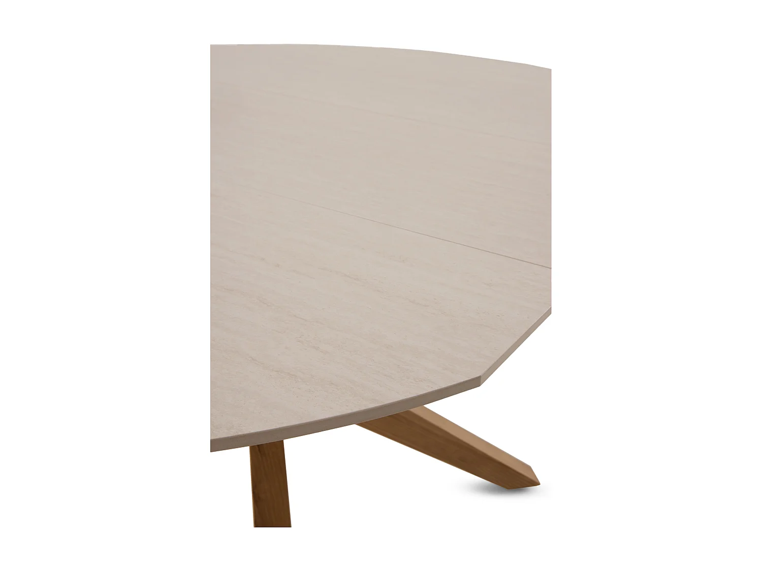 Mesa de folha extensível 120/160x90 perna de mesa em carvalho com tampo em cerâmica travertino