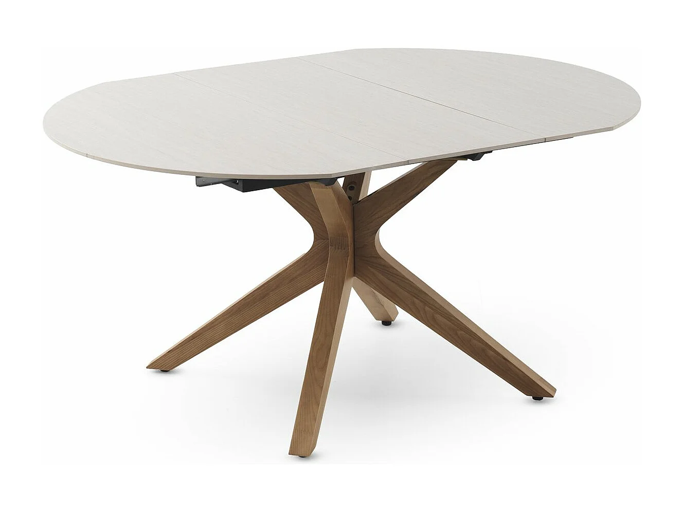 Mesa de folha extensível 120/160x90 perna de mesa em carvalho com tampo em cerâmica travertino