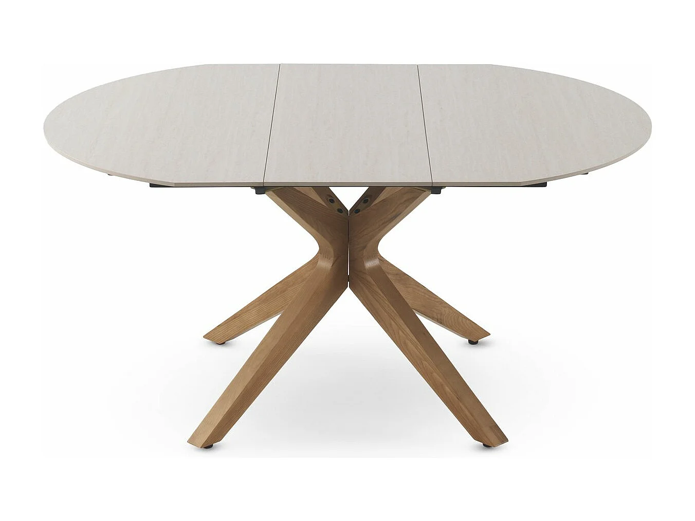 Mesa de folha extensível 120/160x90 perna de mesa em carvalho com tampo em cerâmica travertino