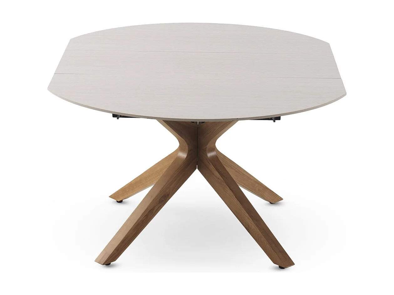 Table extensible 120/160x90 pieds en chêne et plateau en céramique