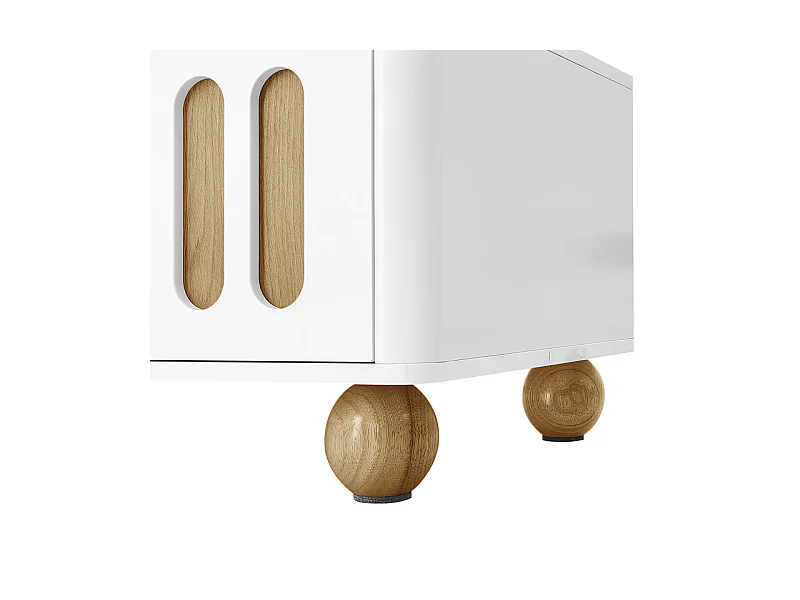 Rechthoekige salontafel 4 deuren, 2 lades - Met LED en bolpoten - 105x50x40cm