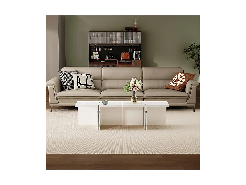 Table basse - compose de 4 petites tables - table DIY - Panneau de particules blanc - 81x81x40cm