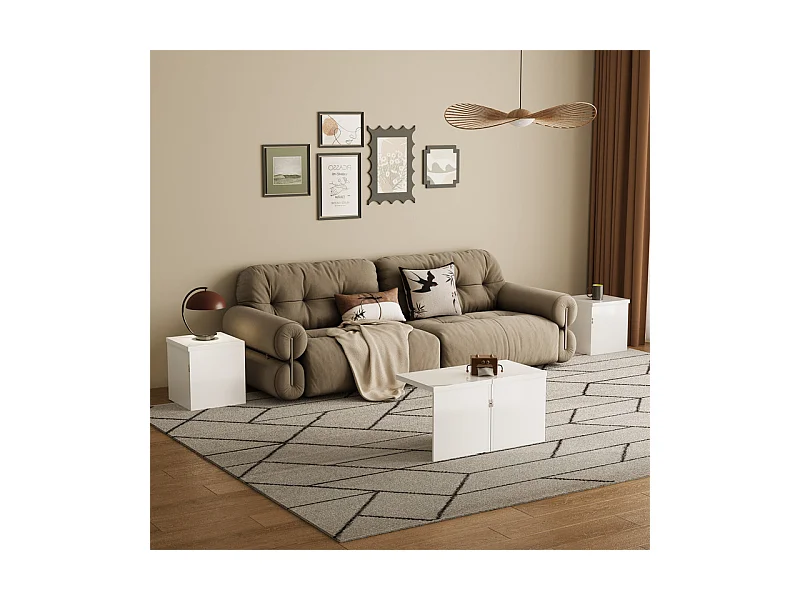 Table basse - compose de 4 petites tables - table DIY - Panneau de particules blanc - 81x81x40cm