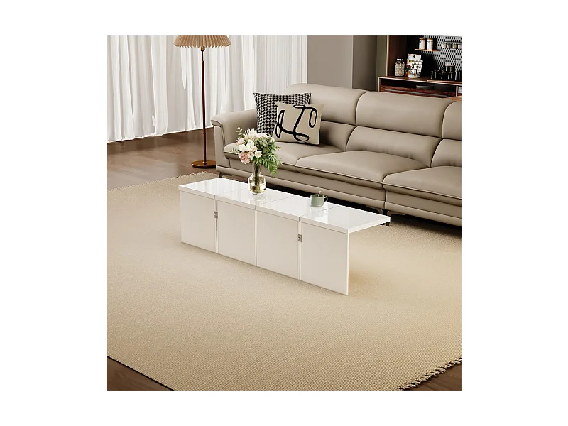 Tavolino - composto da 4 tavolini - Tavolo fai-da-te - Pannello di particelle bianco - 81x81x40cm