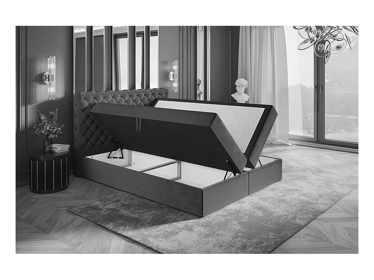 AX LIVING Boxspringbett Bonio VIII – 160 cm Breite, Schlafkomfort KR09