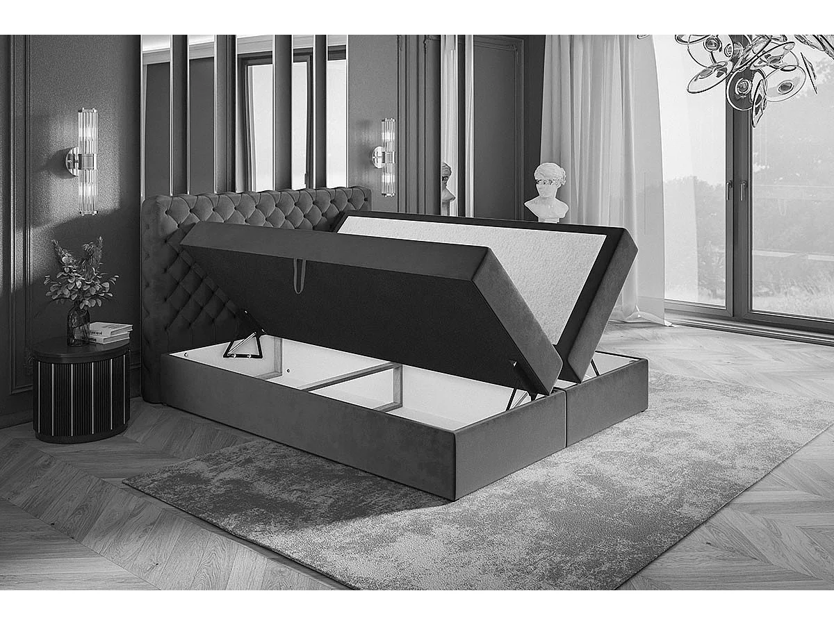 AX LIVING Boxspringbett Bonio VIII – 180cm Breite, Schlafkomfort JS90