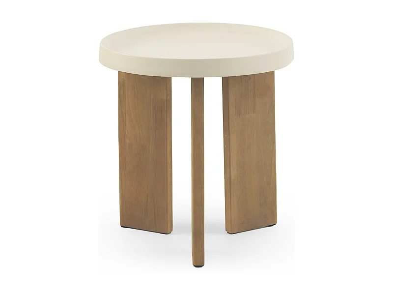 Table d'appoint en métal et bois