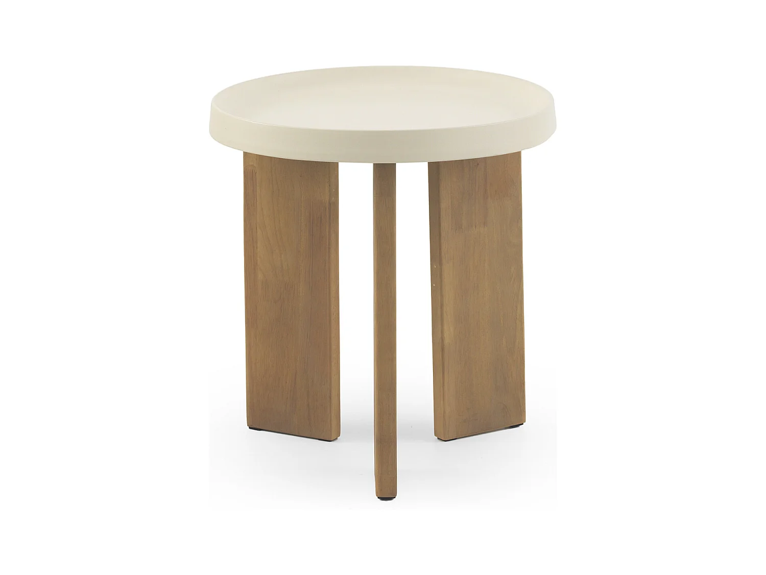 Mesa lateral de metal e madeira