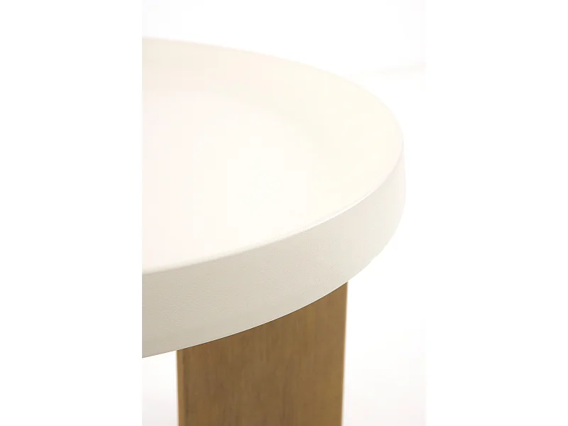 Mesa lateral de metal e madeira