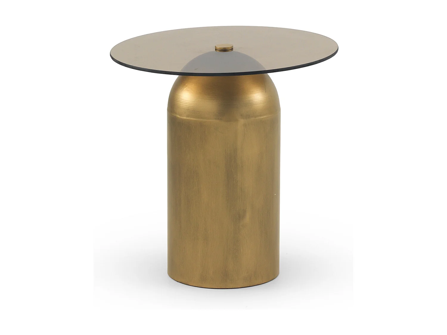 Table d'appoint en métal et verre