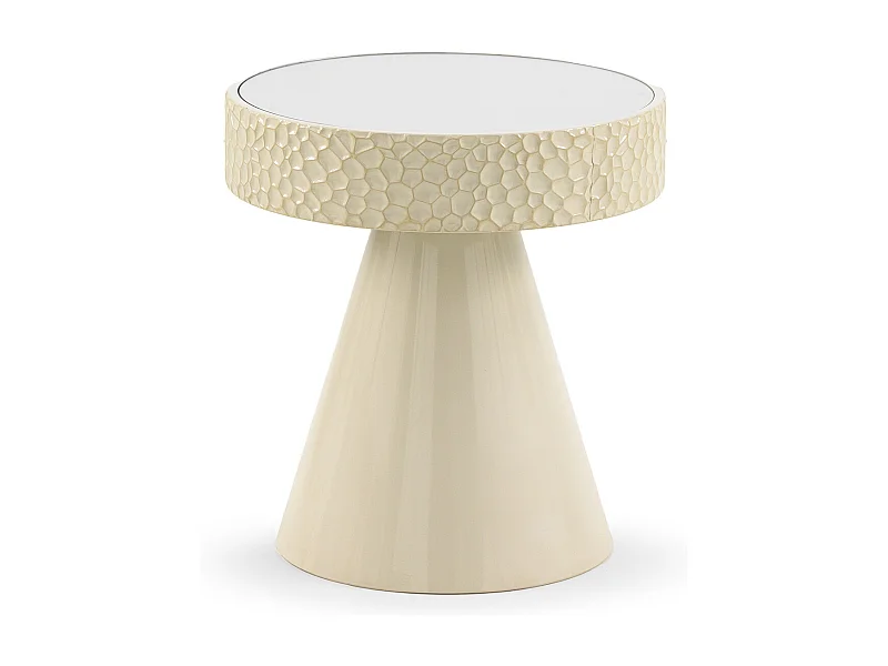 Mesa auxiliar de metal y espejo