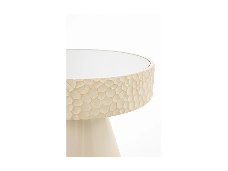 Beistelltisch aus Metall und Spiegel