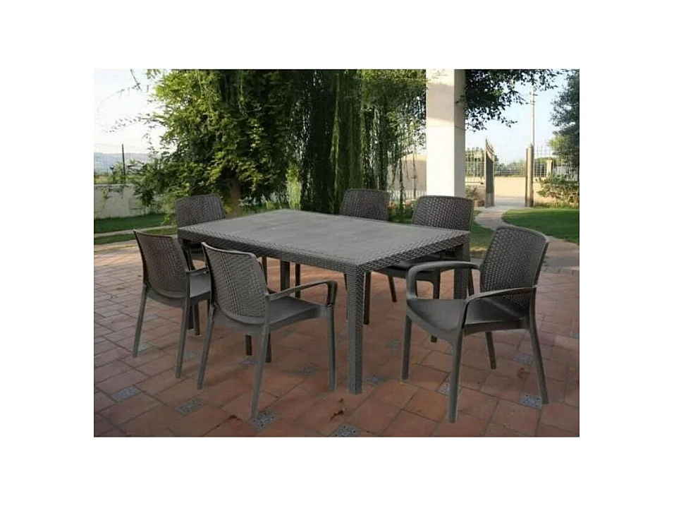 Table à manger extérieure Prince effet rotin