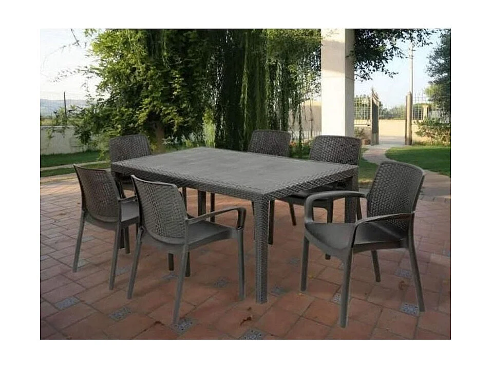 Mesa de jardín Prince resina 150 x 90 x 72 cm antracita