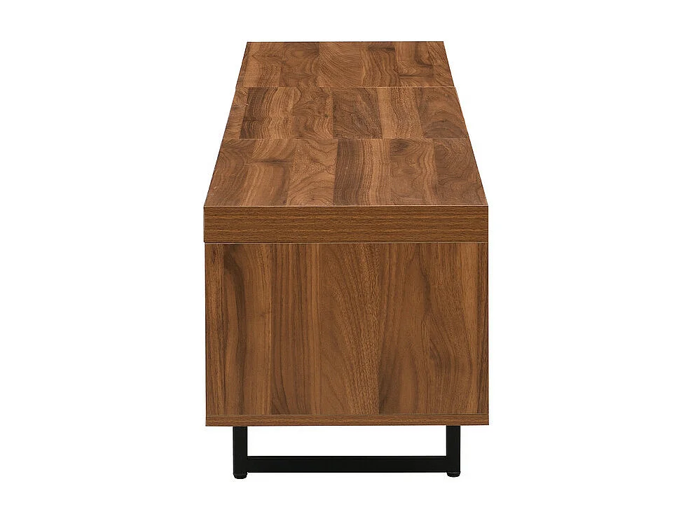 Meuble TV 3 portes et niche - avec LED et étages en verre - MDF - charge max 80kg - Naturel - 170x34x50cm