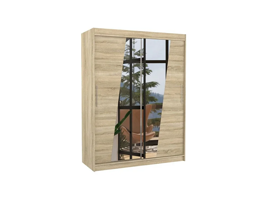 Armoire Belton (150cm)/portes coulissantes/miroir/Sonoma